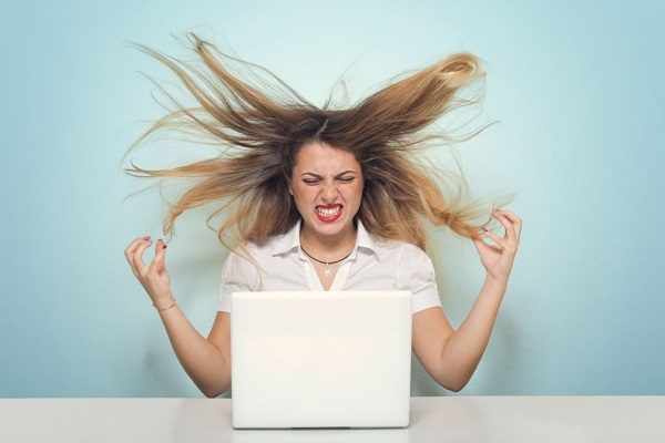 woman getting frustrated